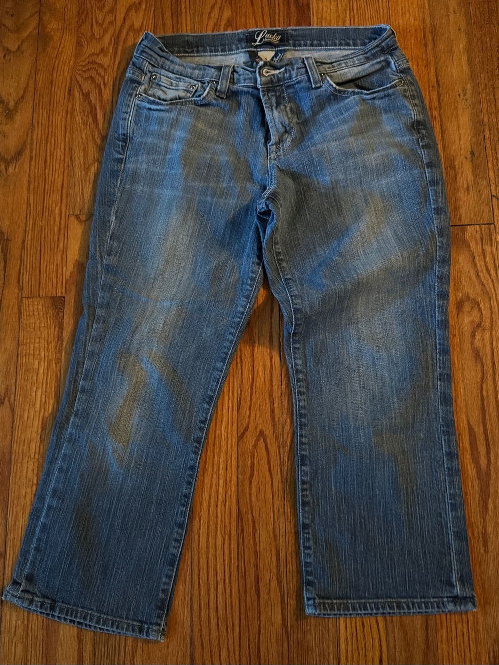 Y2K Lucky Brand Brand Women's Blue Cropped Capri Jorts Jeans